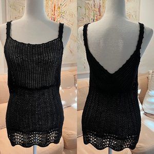 Luxe Black Crochet Tank Top